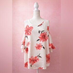 Forever 21+ Floral Cold Shoulder Blouse | Plus Size 3X